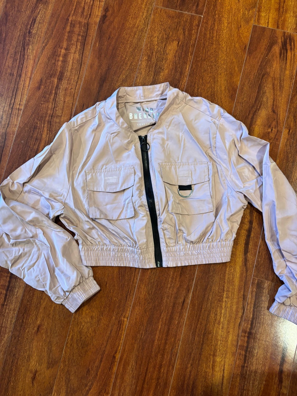 Love Tree Light Pink Cropped Bomber Jacket